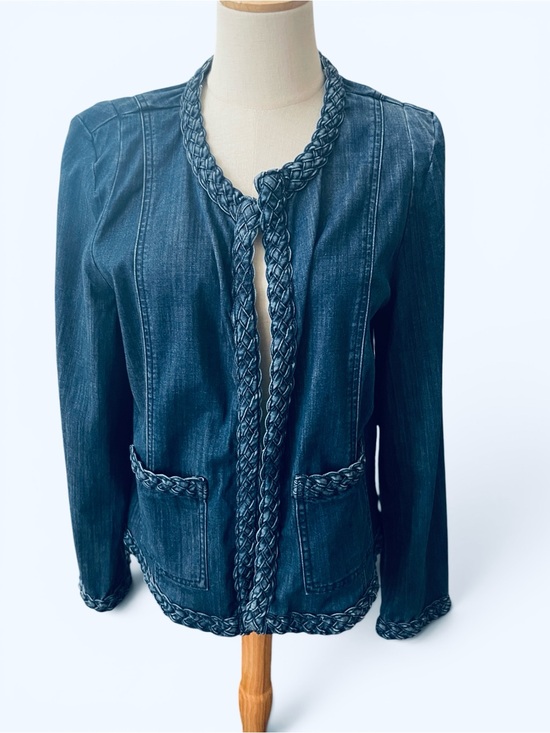 Jackets & Blazers - Blue Denim Braided Trim Jacket | Size Large | Australian Boutique | NWOT